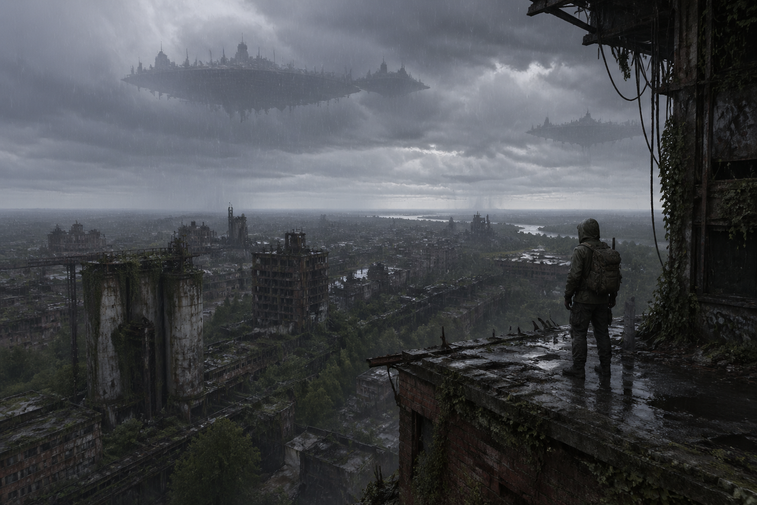 The ruined city under colonial sky